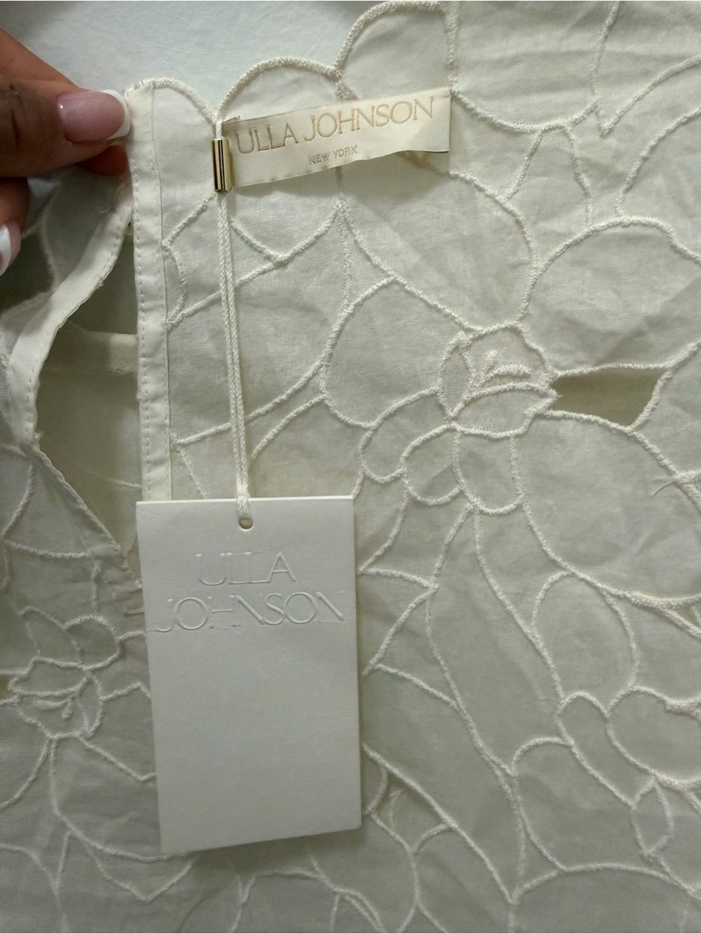 Ulla Johnson White Floral Eyelet Peplum Camisole - Picture 6 of 6